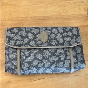 Vintage Yves Saint Laurent Giraffe Clutch Coated Canvas Leather Trim
